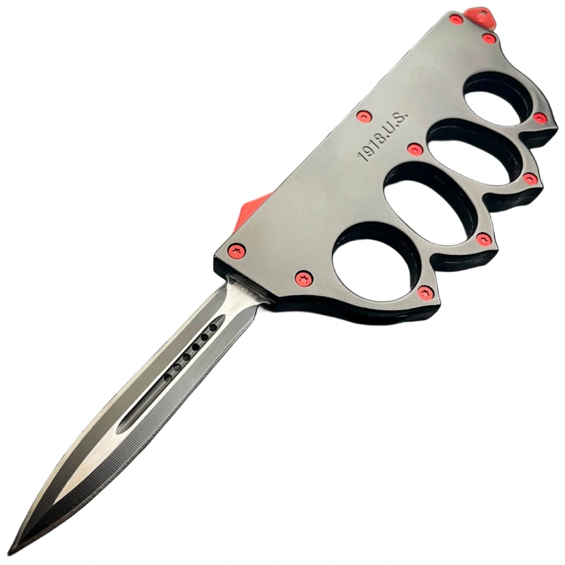 US 1918 Trench Knuckle OTF Red BLADE ADDIC